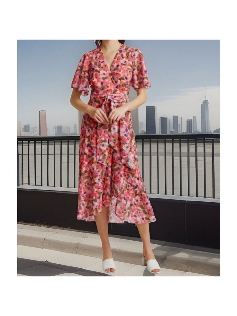 NWT Tanya Taylor Blaire Wrap Maxi Dress Size 0 Hi Low Floral Luxury A-Line $545